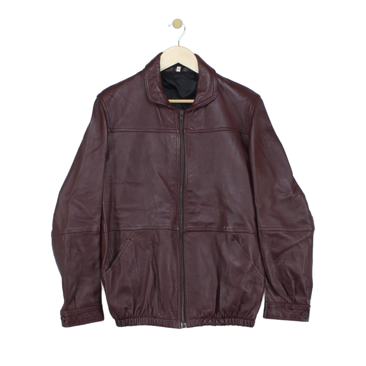 Mens Leather Jacket Full Zip Outerwear