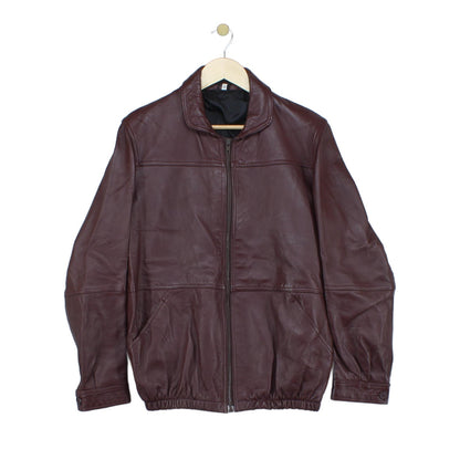 Mens Leather Jacket Full Zip Outerwear