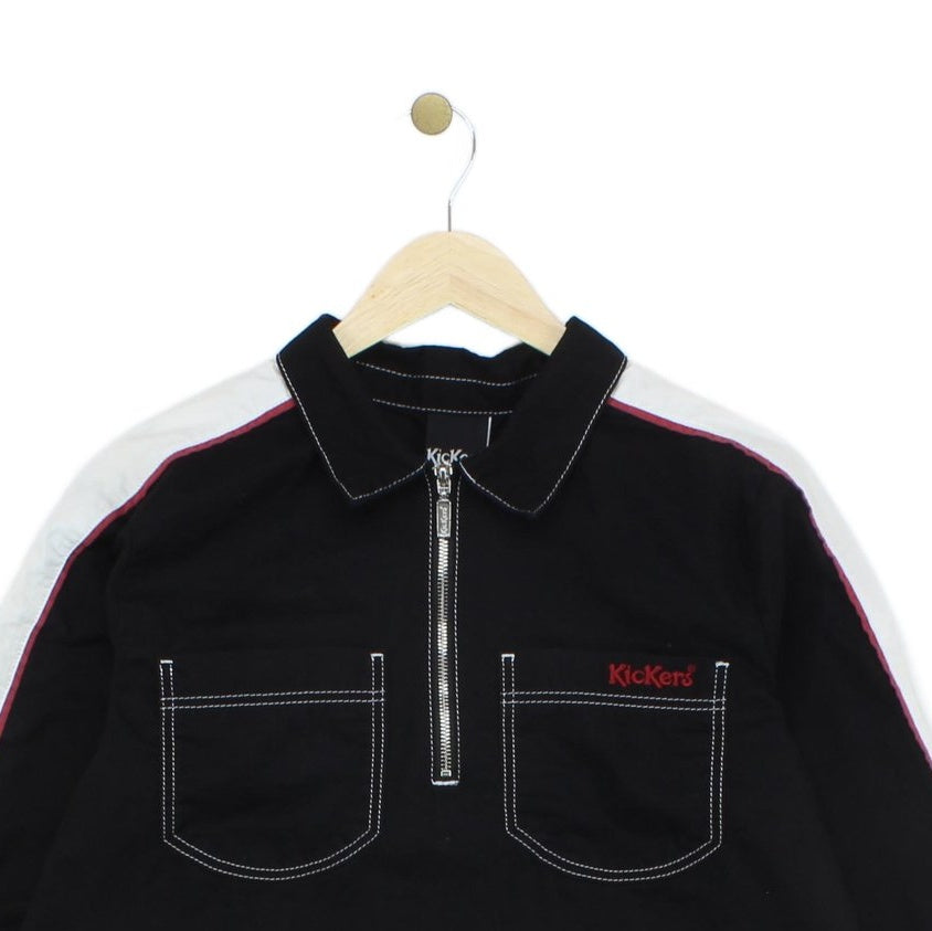 Womens 1/4 Zip Jacket Long Sleeve Cropped