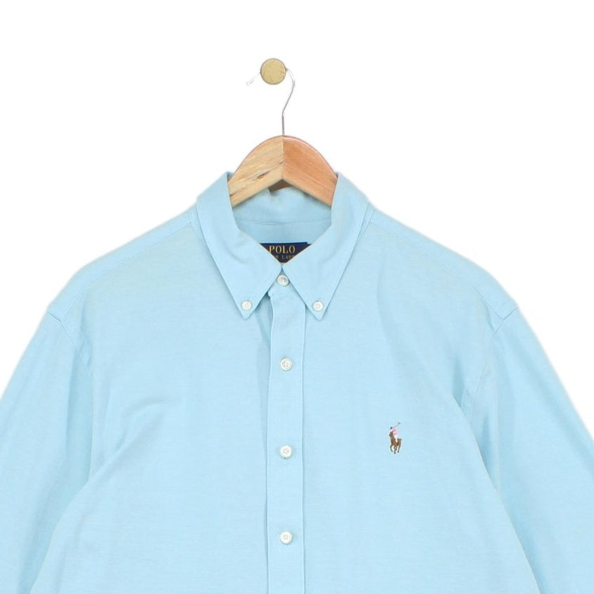 Mens Knit Shirt Button Up Long Sleeve Cotton