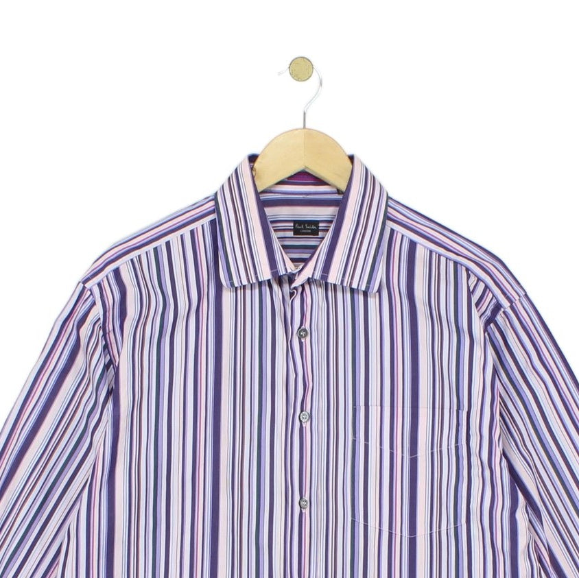 Mens Striped Shirt Made In Italy Long Sleeve Cotton
