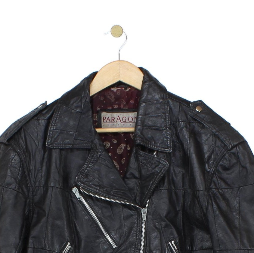 Womens Leather Jacket Biker Motorcycle