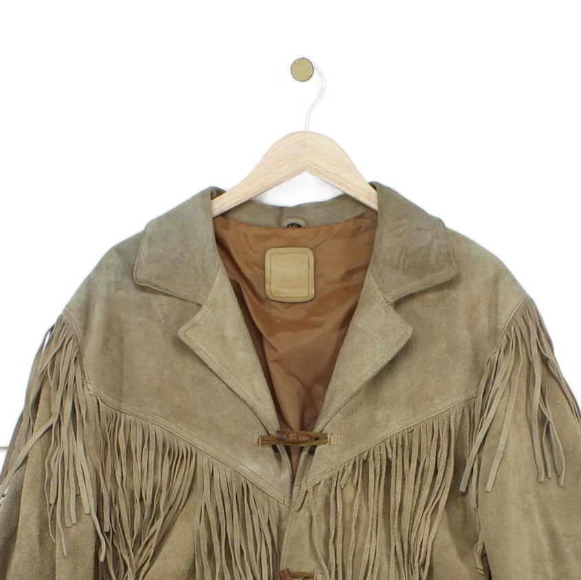 Mens Leather Fringe Jacket Western