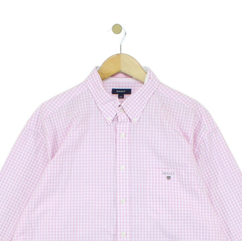 Mens Check Shirt Button Up Long Sleeve Cotton