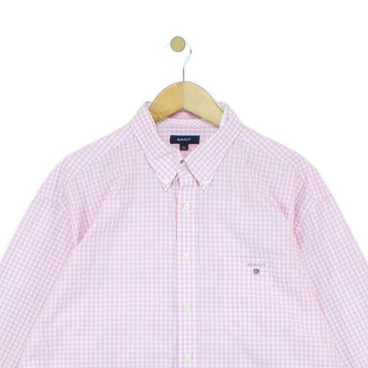 Mens Check Shirt Button Up Long Sleeve Cotton