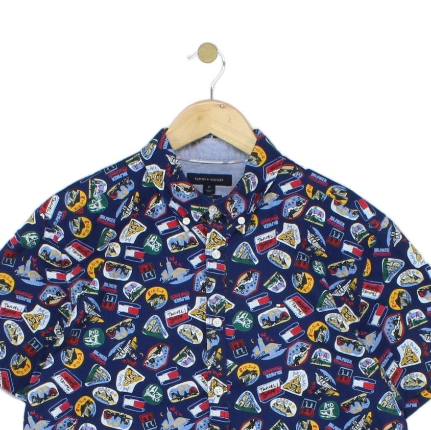 Mens Shirt Slim Fit Short Sleeve Patterned
