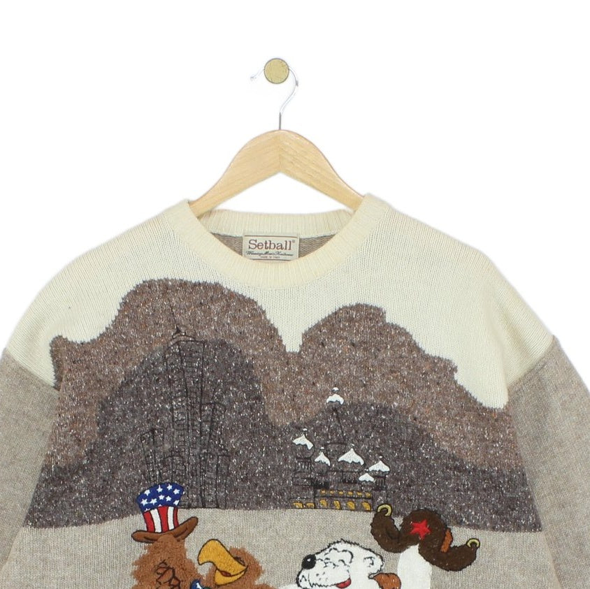 Mens Jumper Made In Italy Pattern Knit Wool