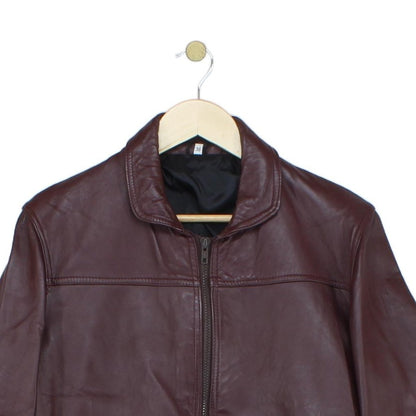 Mens Leather Jacket Full Zip Outerwear
