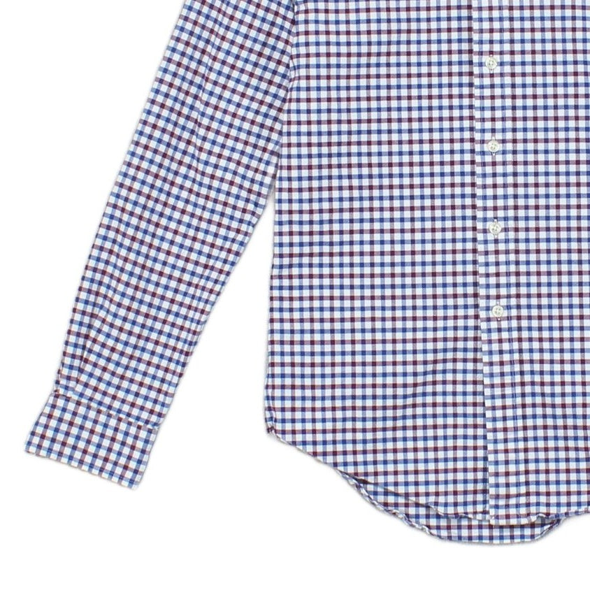 Mens Shirt Check Button Up Slim Fit