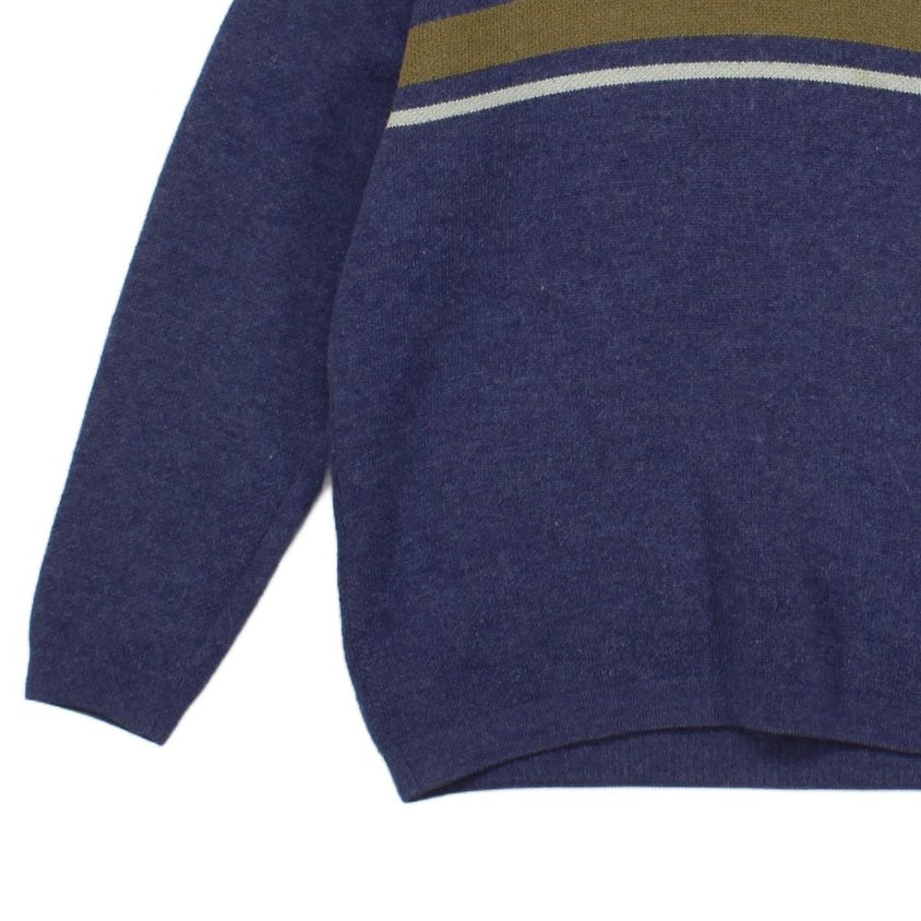 Mens Jumper Crew Neck Stripe Logo