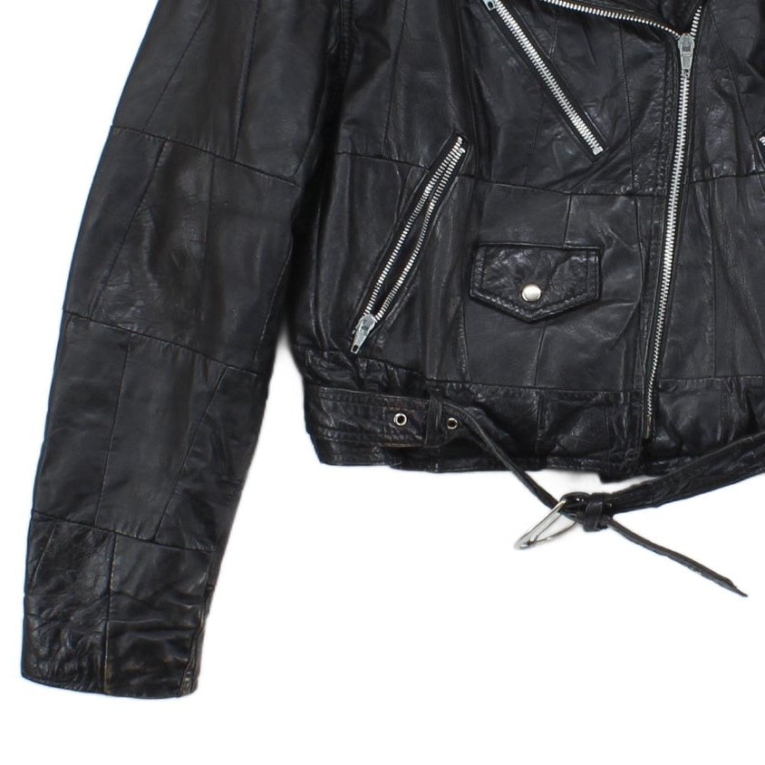 Womens Leather Jacket Biker Motorcycle