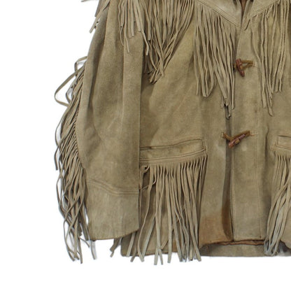 Mens Leather Fringe Jacket Western