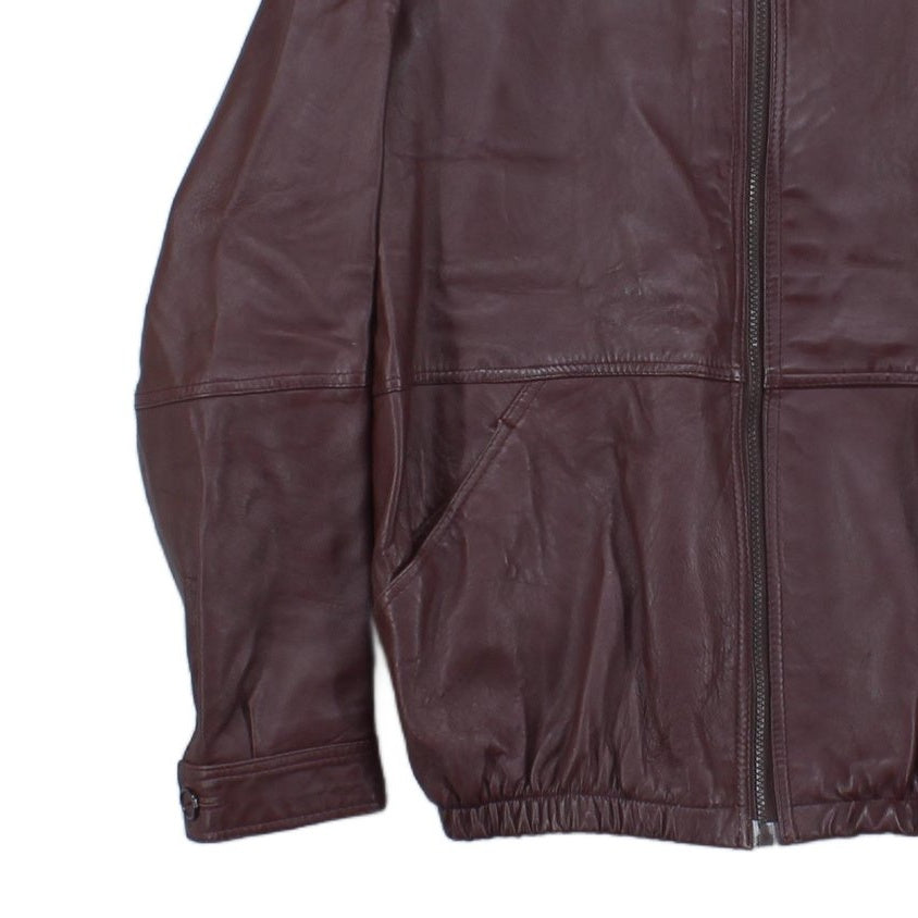Mens Leather Jacket Full Zip Outerwear