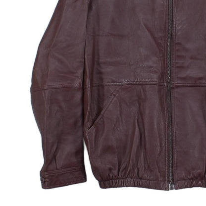 Mens Leather Jacket Full Zip Outerwear