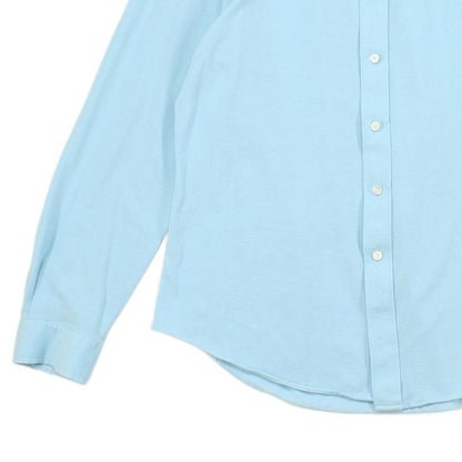 Mens Knit Shirt Button Up Long Sleeve Cotton