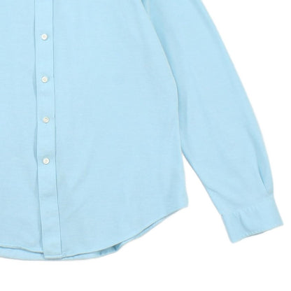 Mens Knit Shirt Button Up Long Sleeve Cotton