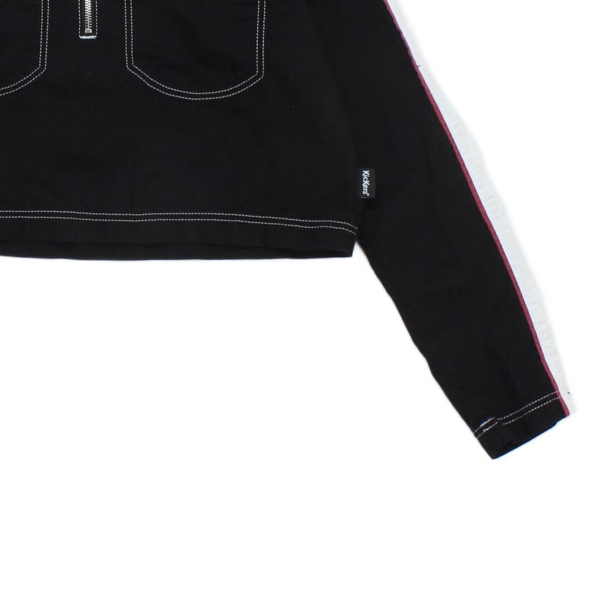 Womens 1/4 Zip Jacket Long Sleeve Cropped