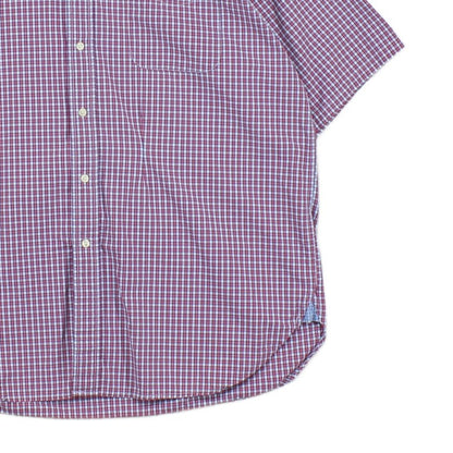 Mens Plaid Shirt Short Sleeve Button Up