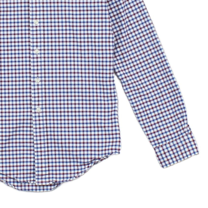Mens Shirt Check Button Up Slim Fit