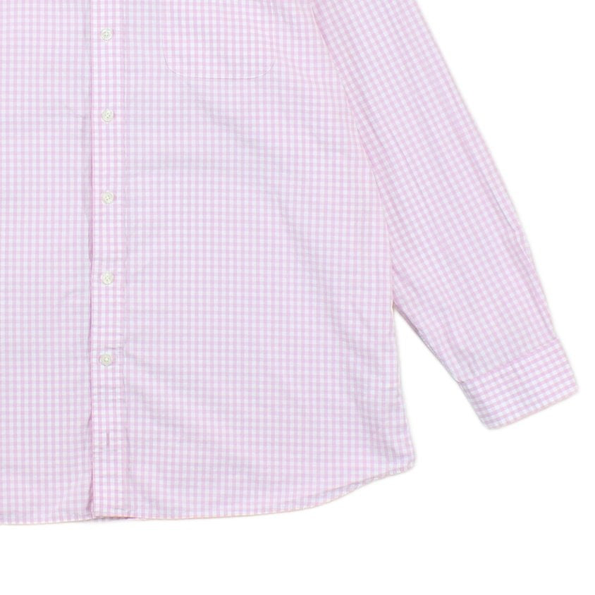 Mens Check Shirt Button Up Long Sleeve Cotton