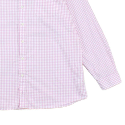 Mens Check Shirt Button Up Long Sleeve Cotton