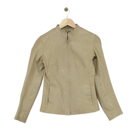 Womens Leather Jacket Full Zip Fitted