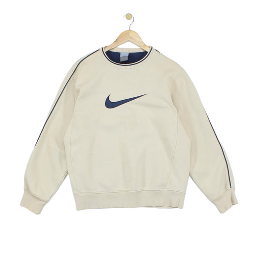 Mens Spell Out Sweatshirt Swoosh Crew Neck