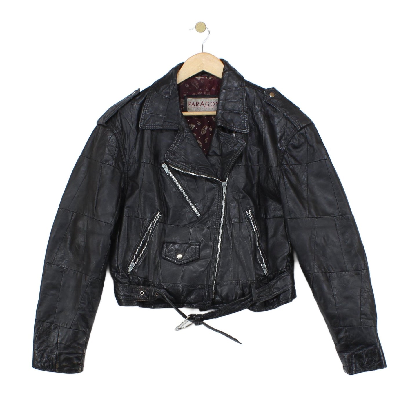 Womens Leather Jacket Biker Motorcycle