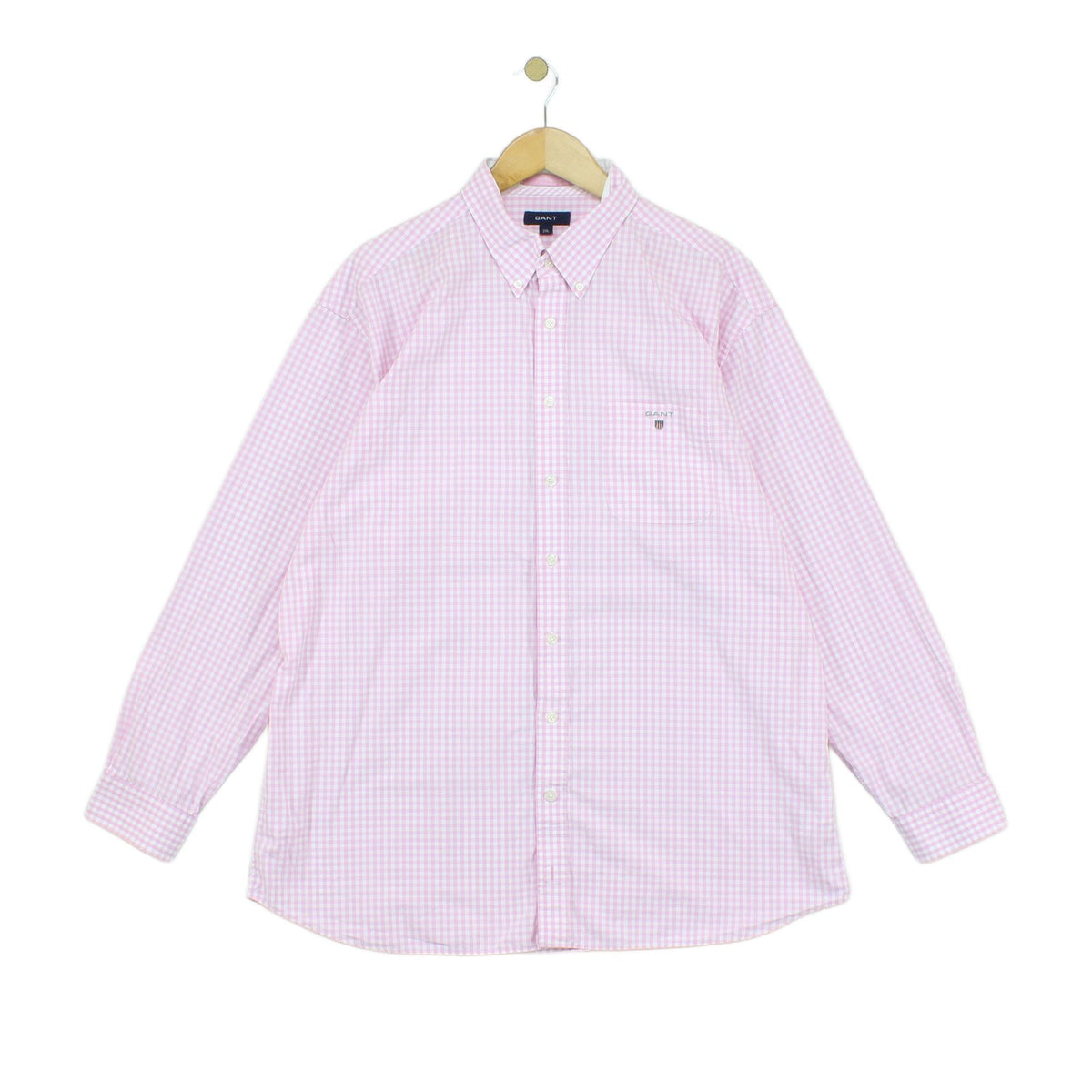 Mens Check Shirt Button Up Long Sleeve Cotton