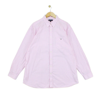Mens Check Shirt Button Up Long Sleeve Cotton
