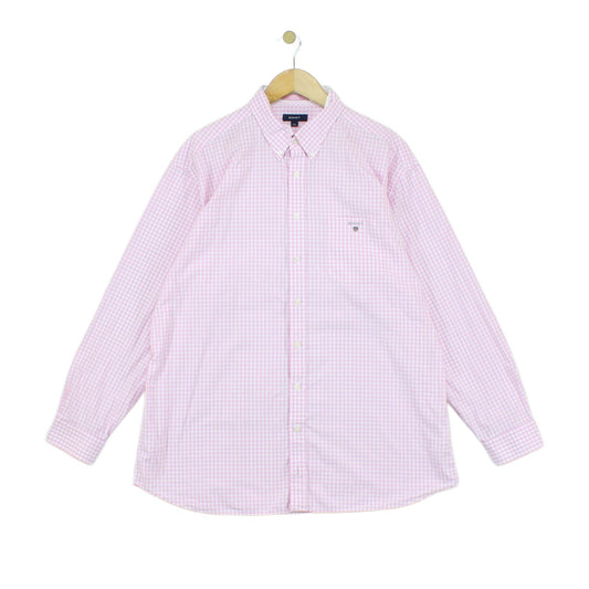 Mens Check Shirt Button Up Long Sleeve Cotton