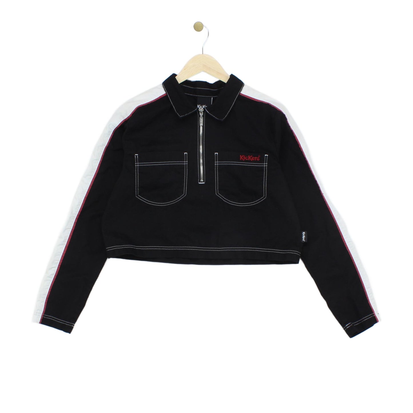 Womens 1/4 Zip Jacket Long Sleeve Cropped