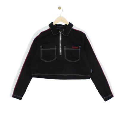 Womens 1/4 Zip Jacket Long Sleeve Cropped