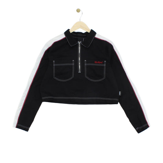 Womens 1/4 Zip Jacket Long Sleeve Cropped