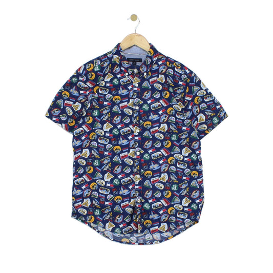 Mens Shirt Slim Fit Short Sleeve Patterned