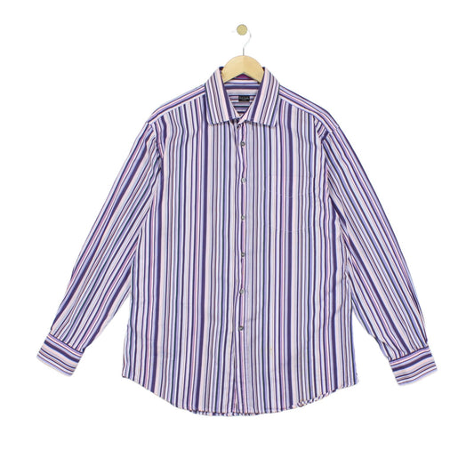 Mens Striped Shirt Made In Italy Long Sleeve Cotton