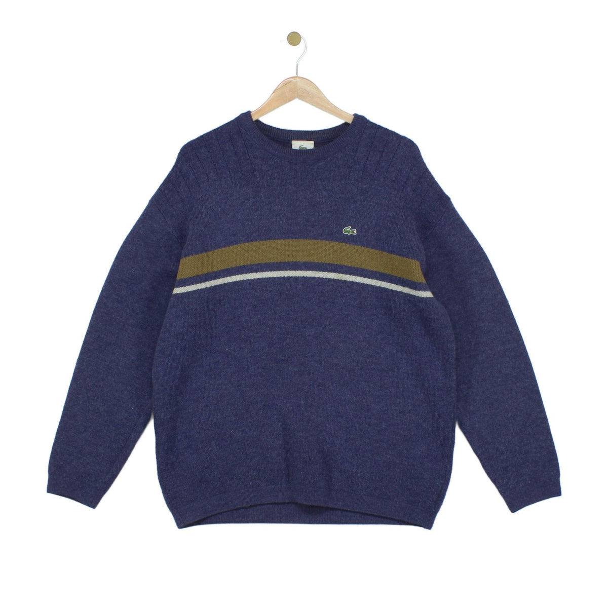 Mens Jumper Crew Neck Stripe Logo