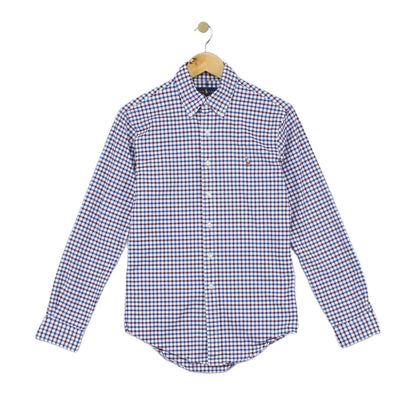 Mens Shirt Check Button Up Slim Fit