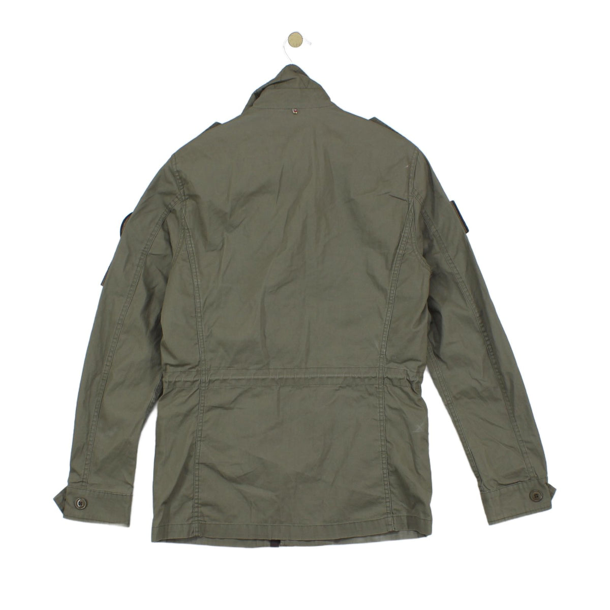 Mens Military Jacket Patch Full Zip Cotton