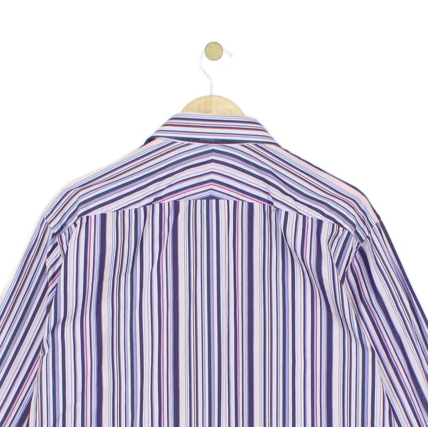 Mens Striped Shirt Made In Italy Long Sleeve Cotton