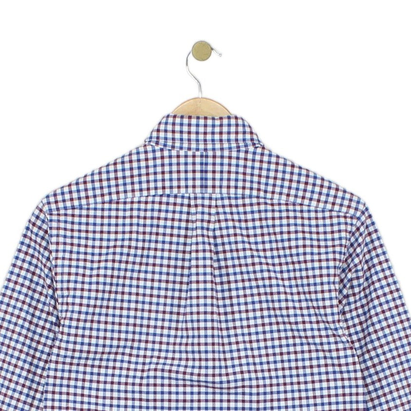 Mens Shirt Check Button Up Slim Fit