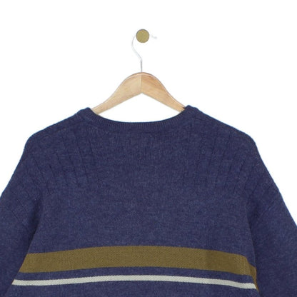 Mens Jumper Crew Neck Stripe Logo