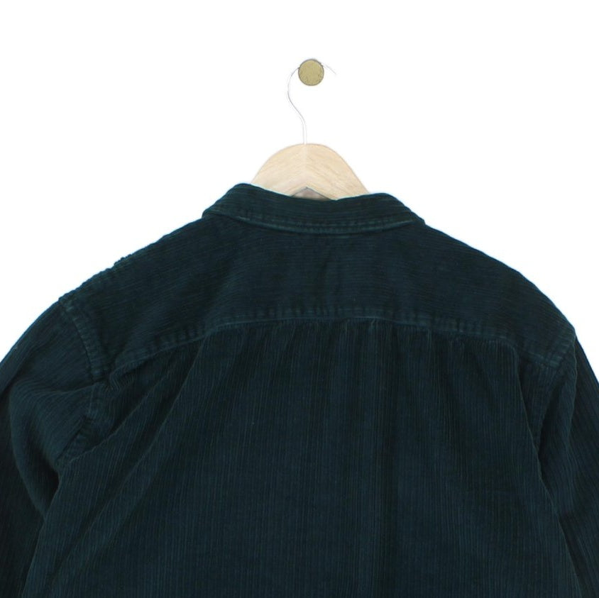 Mens Corduroy Shirt Relaxed Fit Button Up Long Sleeve