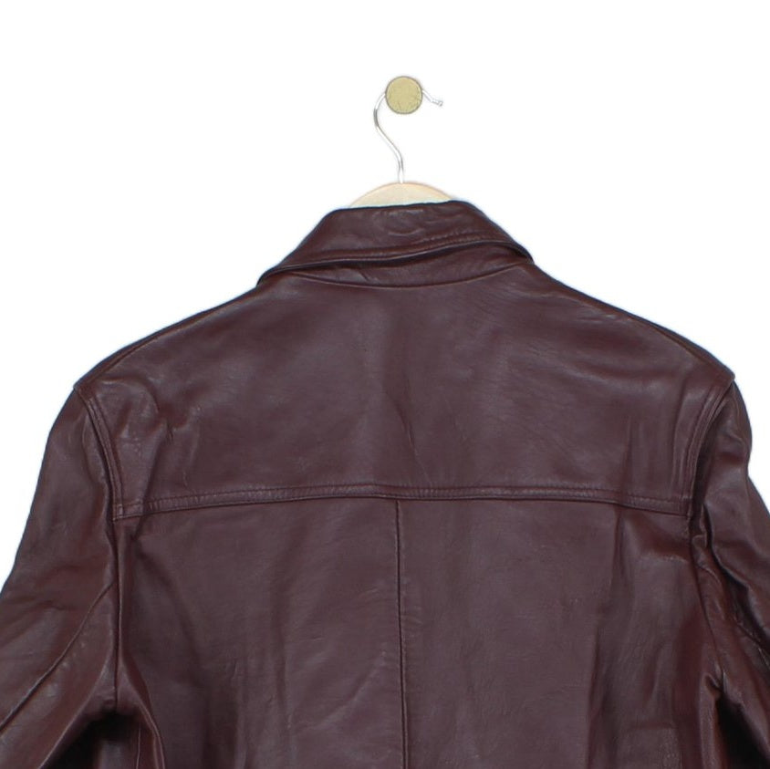 Mens Leather Jacket Full Zip Outerwear