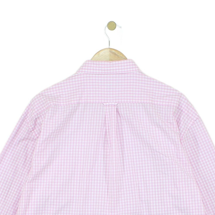 Mens Check Shirt Button Up Long Sleeve Cotton