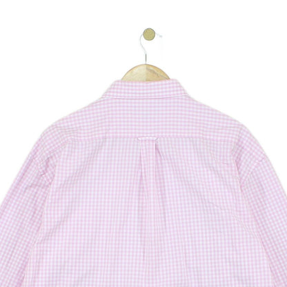 Mens Check Shirt Button Up Long Sleeve Cotton