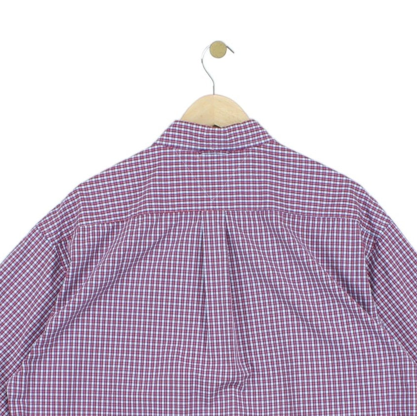 Mens Plaid Shirt Short Sleeve Button Up