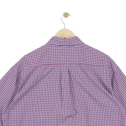 Mens Plaid Shirt Short Sleeve Button Up