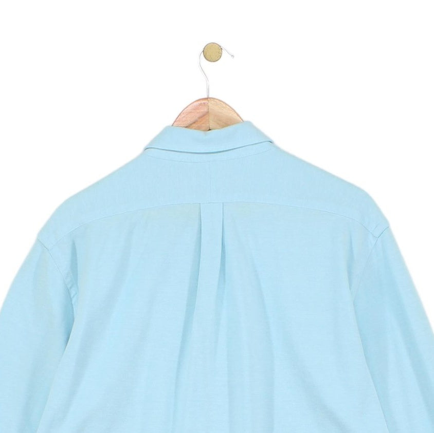 Mens Knit Shirt Button Up Long Sleeve Cotton