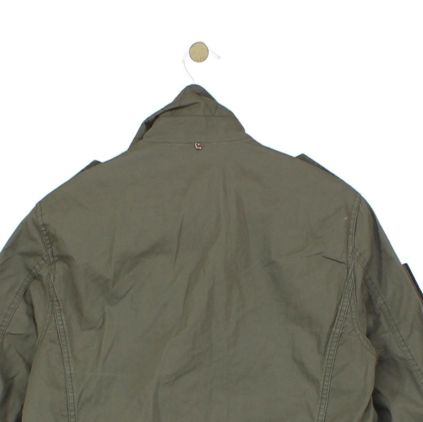 Mens Military Jacket Patch Full Zip Cotton
